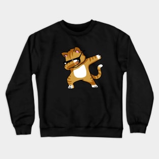 Dabbing Cat Funny Shirt Dab Hip Hop Dabbing Kitten Crewneck Sweatshirt